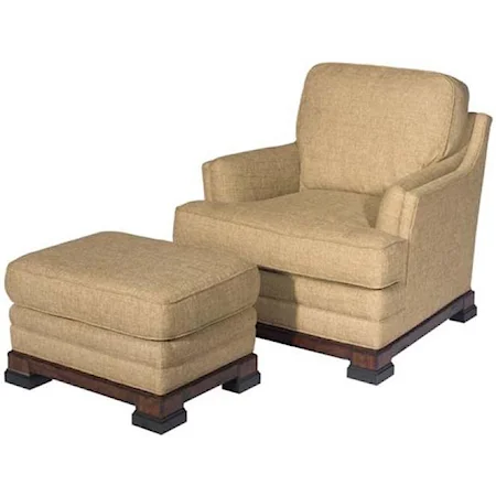 Upholstered Flair Arm Chair & Three Tier Ottoman Combination